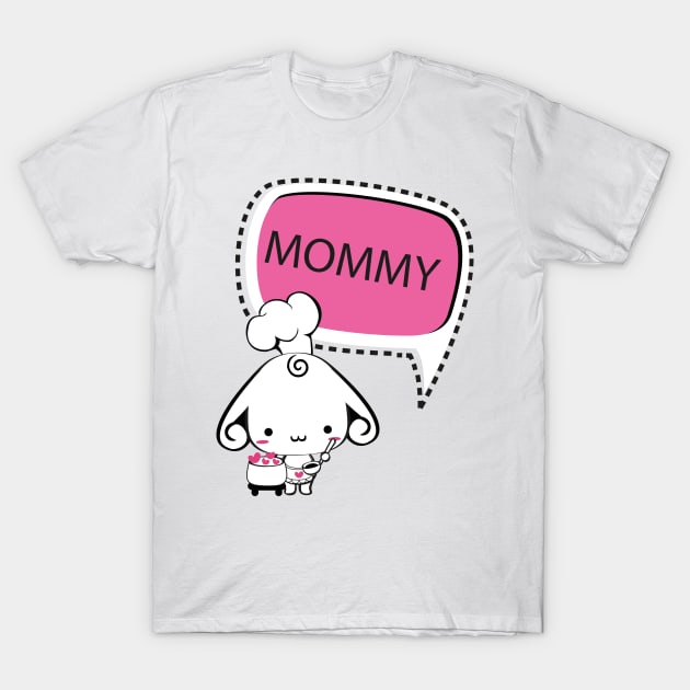 Loving Mommy Dog Cartoon with Heart T-Shirt by mumeaw